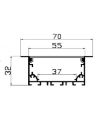 Aluminum Profile Concealed Wall Ceiling Length 3 m Size 5532 NewPower