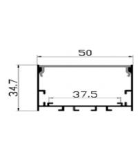 Aluminum profile, visible, wall, ceiling, suspended, length 3 m, size 5035, NEWPOWER