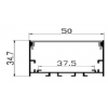 Aluminum profile, visible, wall, ceiling, suspended, length 3 m, size 5035, NEWPOWER