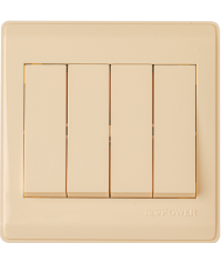 Quadruple Switch 16 Amp 7*7 Beige NewPower