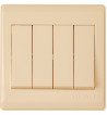 Quadruple Switch 16 Amp 7*7 Beige NewPower