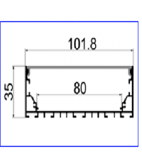 Aluminum profile visible for wall and ceiling, length 3 m, size 10235 NEWPWOER