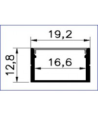 Aluminum profile visible for wall and ceiling suspended length of 3 m size 1913 NEWPOWER