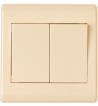 Double switch normal wide 16 amp 7*7 beige NEWPOWER