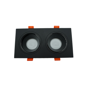107103-01-Anti-Glare Aluminum Square Dual Spotlight Black NEWPOWER