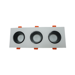 107107-01-Anti-Glare Plastic -Square Triple Spotlight White/Black NEWPOWER