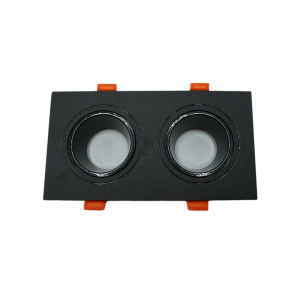 107166-01-Anti-Glare Plastic Square Dual Spotlight, Black-Black, NEWPOWER
