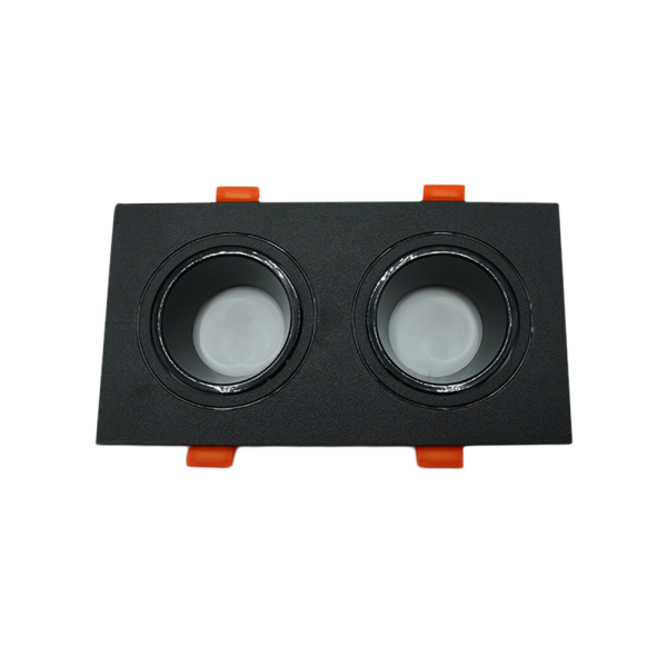 107166-01-Anti-Glare Plastic Square Dual Spotlight, Black-Black, NEWPOWER
