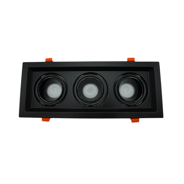 107239-01-Deep Adjustable Aluminum Anti-Glare Spotlight, 318×130×35mm, Black-Black, Triple, NEWPOWER
