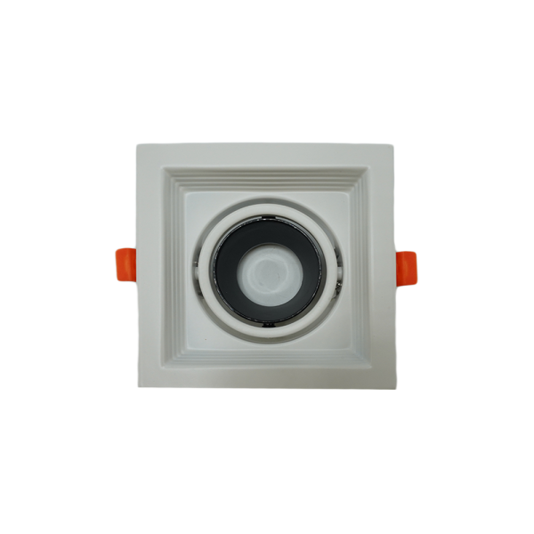 107240-01-Deep Adjustable Anti-Glare Spotlight, 130×130×35mm, White-Black, Single, NEWPOWER