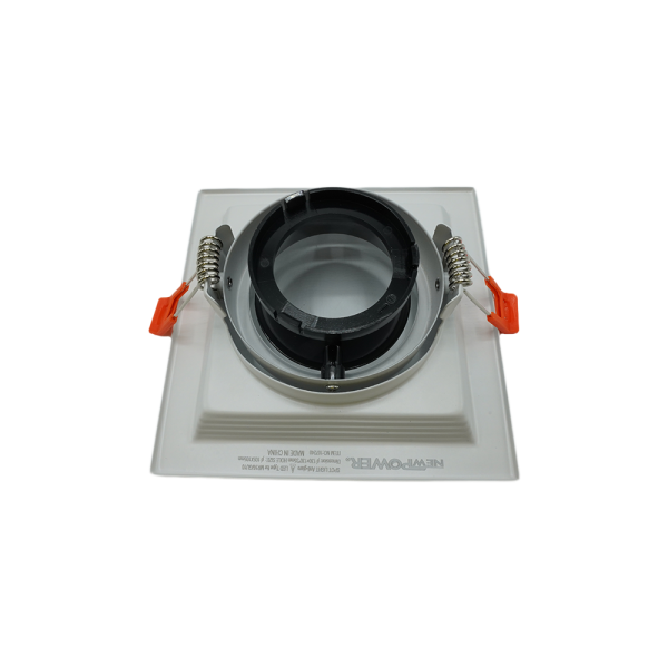 107240-02-Deep Adjustable Anti-Glare Spotlight, 130×130×35mm, White-Black, Single, NEWPOWER