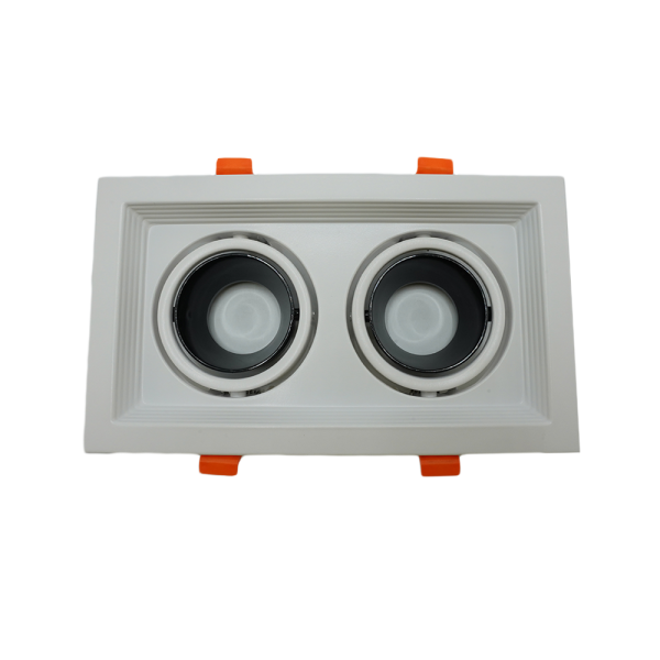 107241-01-Deep Adjustable Anti-Glare Spotlight, 225×130×35mm, White-Black, Double, NEWPOWER