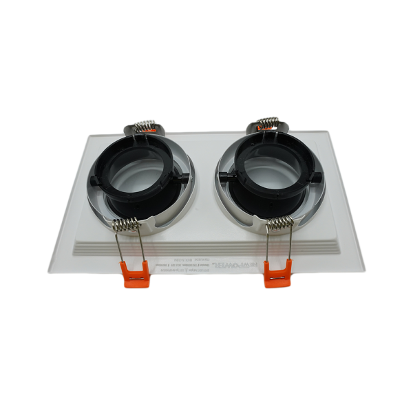 107241-02-Deep Adjustable Anti-Glare Spotlight, 225×130×35mm, White-Black, Double, NEWPOWER