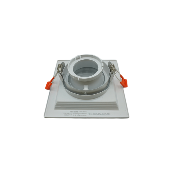 107243-02-Deep Adjustable Anti-Glare Spotlight, 130×130×35mm, White-White, Single, NEWPOWER