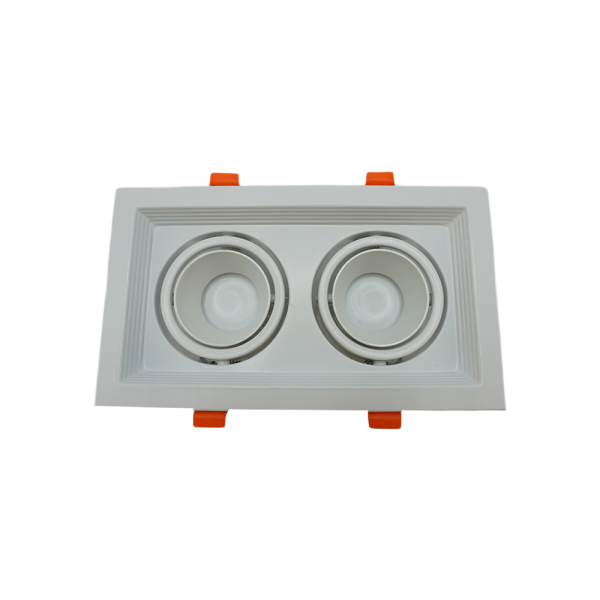 107244-01-Deep Adjustable Anti-Glare Spotlight, 225×130×35mm, White-White, Double, NEWPOWER