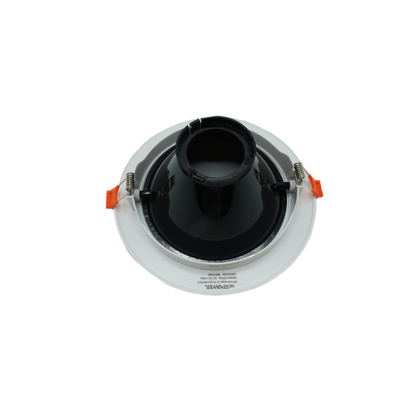 107248-02-Plastic Anti-Glare Spotlight, 14cm, White-Black, NEWPOWER
