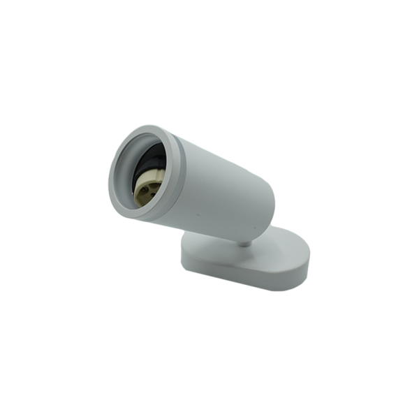 107278-03 Surface-Mounted Acrylic Track Light, White, Single, Rectangular Base, NEWPOWER