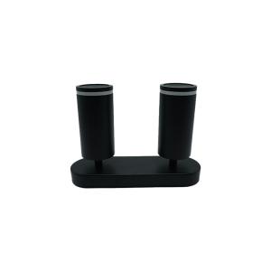 107279 -01 Surface-Mounted Acrylic Track Light, Black, Double, Rectangular Base, NEWPOWER