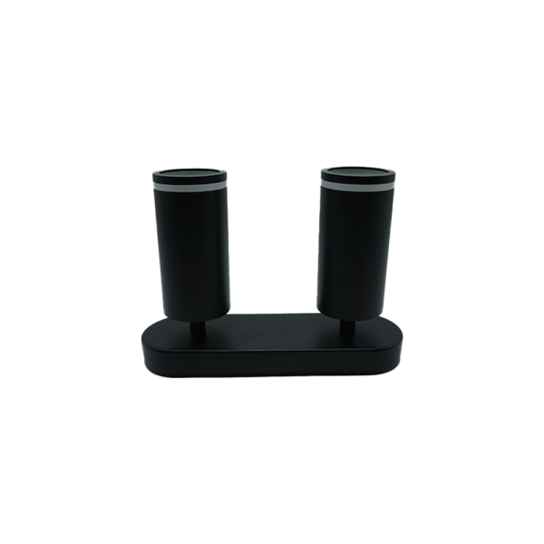 107279 -01 Surface-Mounted Acrylic Track Light, Black, Double, Rectangular Base, NEWPOWER
