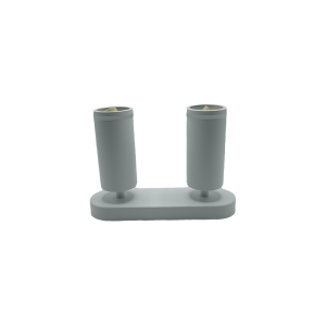107280-01 Surface-Mounted Acrylic Track Light, White, Double, Rectangular Base, NEWPOWER