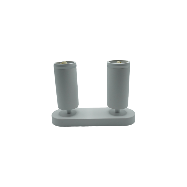 107280-01 Surface-Mounted Acrylic Track Light, White, Double, Rectangular Base, NEWPOWER