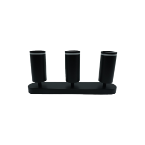 107281-01 Surface-Mounted Acrylic Track Light, Black, Triple, Rectangular Base, NEWPOWER