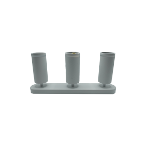 107282-01 Surface-Mounted Acrylic Track Light, White, Triple, Rectangular Base, NEWPOWER