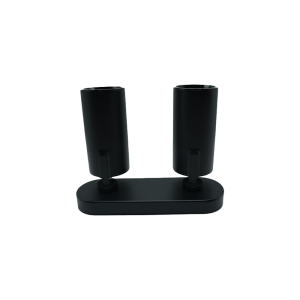 107285-01 Surface-Mounted Aluminum Track Light, Black-Black, Double, Rectangular Base, NEWPOWER