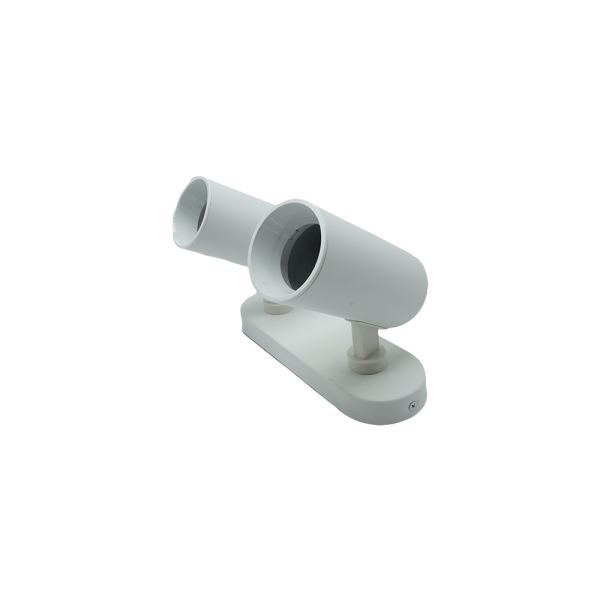 107286-02 Surface-Mounted Aluminum Track Light, White-White, Double, Rectangular Base, NEWPOWER