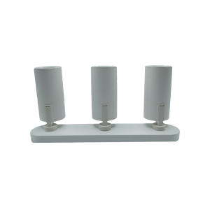 107288-01 Surface-Mounted Aluminum Track Light, White-White, Triple, Rectangular Base, NEWPOWER
