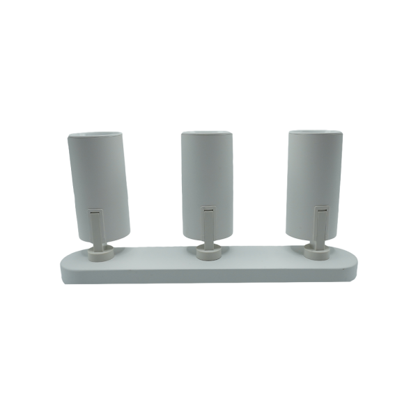 107288-01 Surface-Mounted Aluminum Track Light, White-White, Triple, Rectangular Base, NEWPOWER
