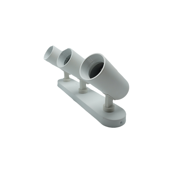 107288-02 Surface-Mounted Aluminum Track Light, White-White, Triple, Rectangular Base, NEWPOWER