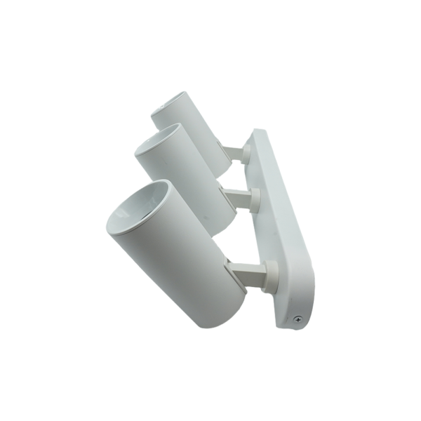 107288-03 Surface-Mounted Aluminum Track Light, White-White, Triple, Rectangular Base, NEWPOWER