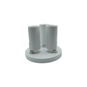 107290-01 Surface-Mounted Aluminum Track Light, White-Black, Triple, Circular Base, NEWPOWER