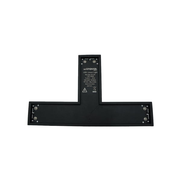 107329-01-Linear Light Black Three-Sided Connector 12W 3000K NEWPOWER