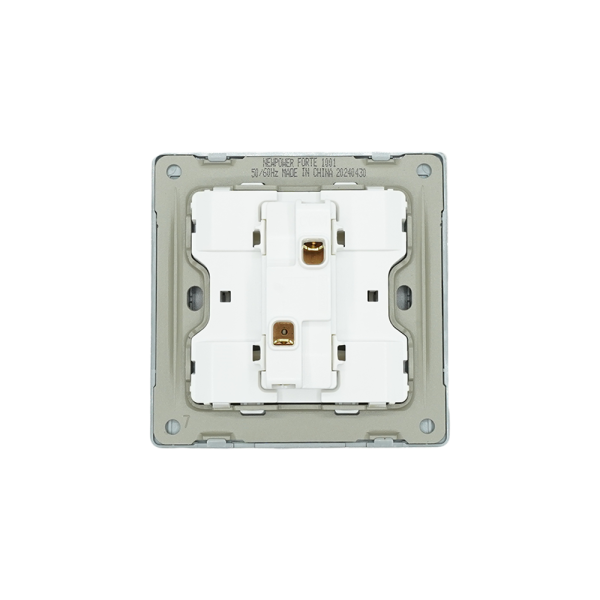 1001-02 grey  4 Gang 1 way switch With bridge 16A 7*7 NEWPOWER Forte