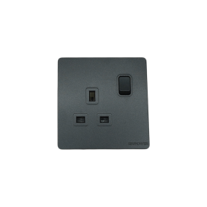 2002-01 Black 13A 3pin switched(double pole) socket 7*7  NEWPOWER Forte
