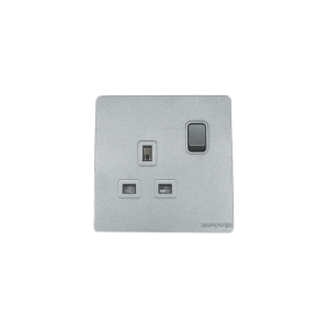 2002-01 grey 13A 3pin switched(double pole) socket 7*7  NEWPOWER Forte