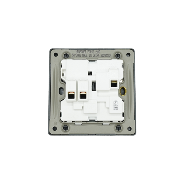 2002-02 grey 13A 3pin switched(double pole) socket 7*7  NEWPOWER Forte