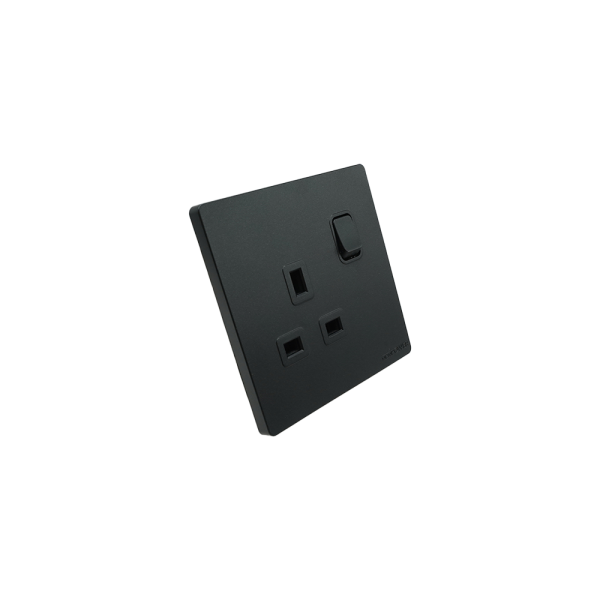 2002-03 Black 13A 3pin switched(double pole) socket 7*7  NEWPOWER Forte