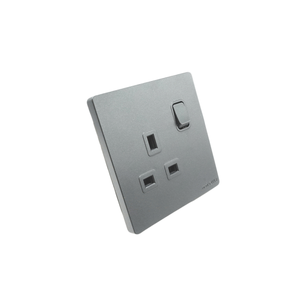 2002-03 grey 13A 3pin switched(double pole) socket 7*7  NEWPOWER Forte