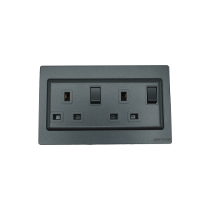 2202-01 Black 13A 3pin switched(double pole) socket 7*14  NEWPOWER Forte