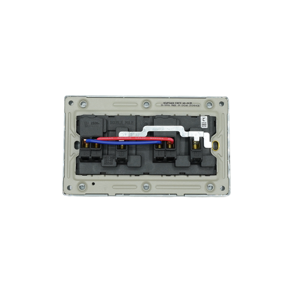 2202-02  grey 13A 3pin switched(double pole) socket 7*14  NEWPOWER Forte