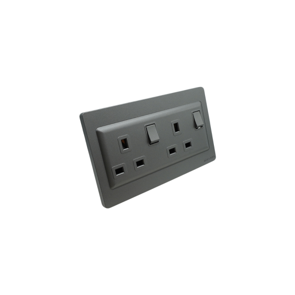 2202-03 grey 13A 3pin switched(double pole) socket 7*14  NEWPOWER Forte