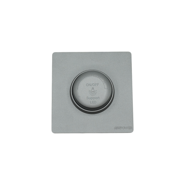3004 -01  grey dimmer switch 300w / 220v (Push on/off ) 7*7 NEWPOWER Forte