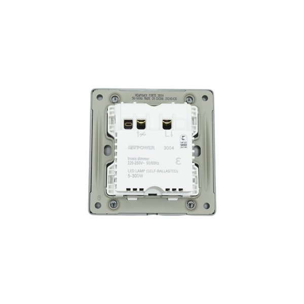 3004 -02  grey dimmer switch 300w / 220v (Push on/off ) 7*7 NEWPOWER Forte