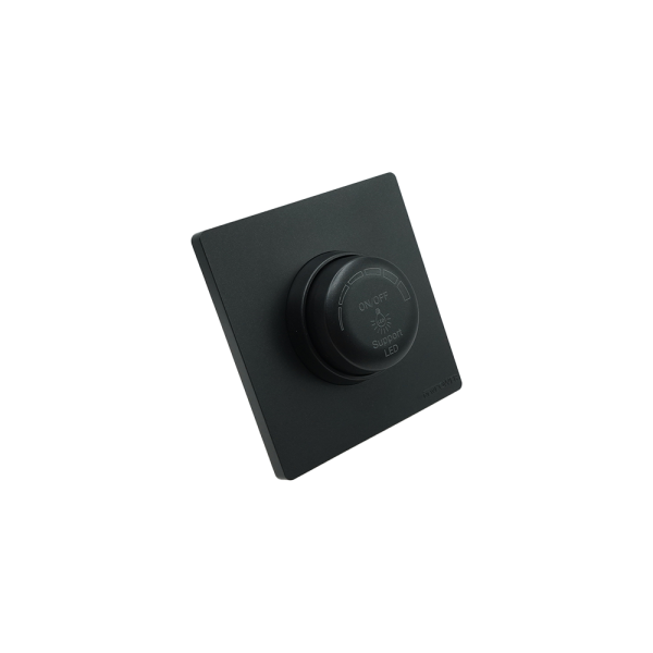 3004-03  black dimmer switch 300w / 220v (Push on/off ) 7*7 NEWPOWER Forte