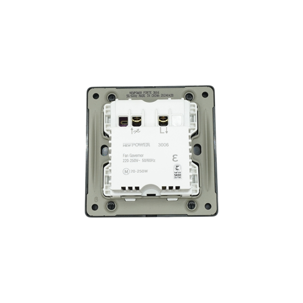 3006-02 black fan dimmer(push button type) 7*7 NEWPOWER Forte