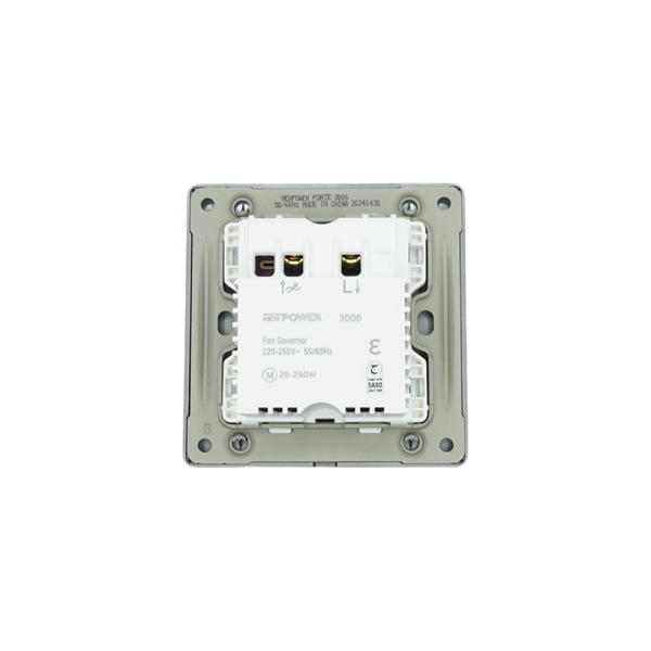 3006-02 grey fan dimmer(push button type) 7*7 NEWPOWER Forte