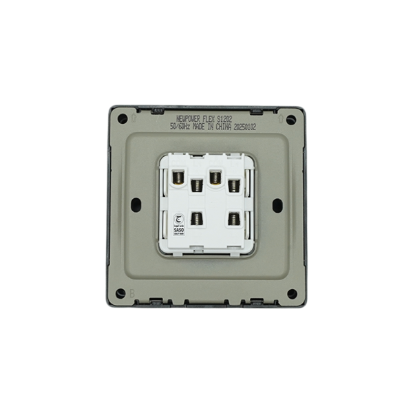BLKS1202-02 grey 2 gang 1 way switch 16 A NEWPOWER Forte Flex